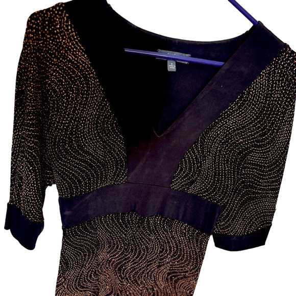 Tops - Dress Barn top, black with gold embellishments.​